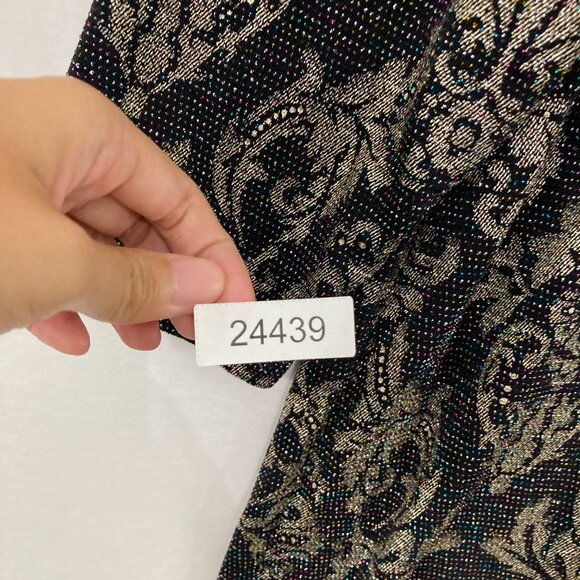 Jessica Howard size 18W Black Brown Damask Print Stretch Knit Dress Office - Picture 11 of 11